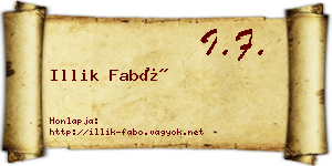 Illik Fabó névjegykártya